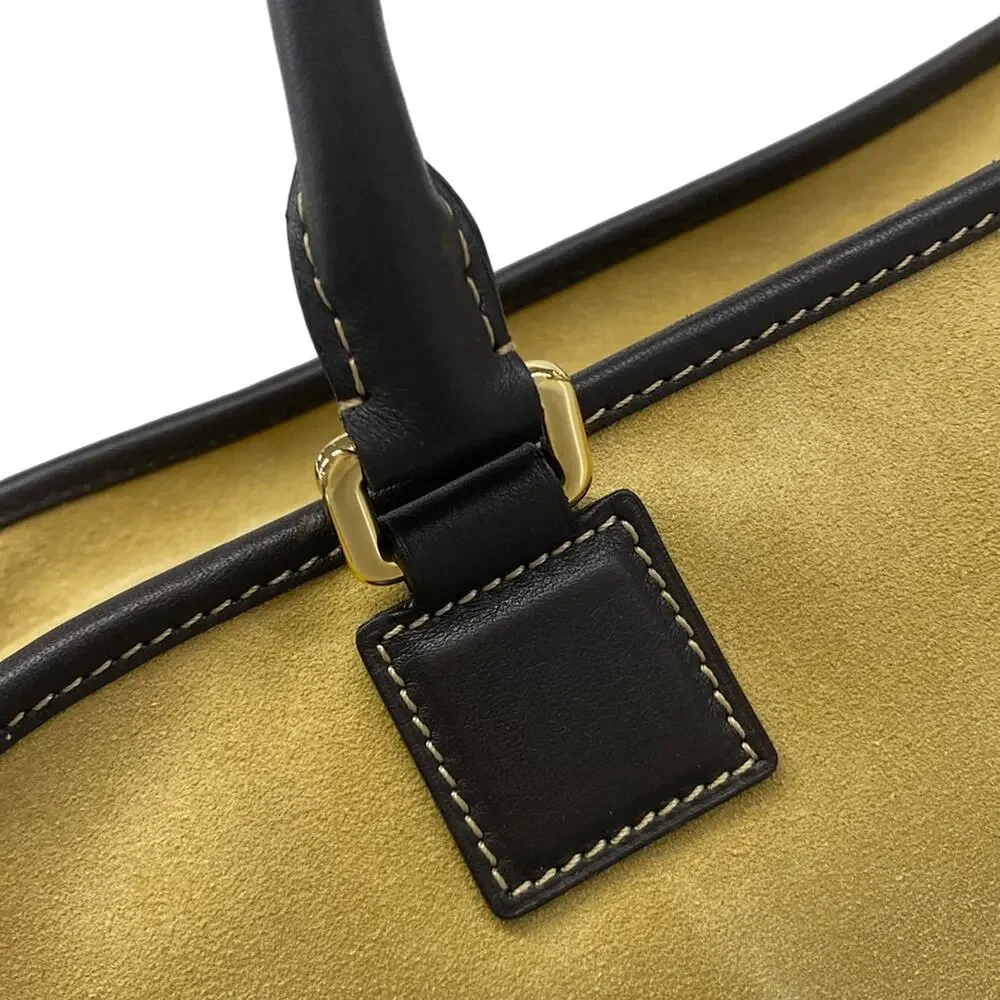 Loewe Amazona 28 Handbag 352.61.A03 Light Brown Dark Brown Suede Leather